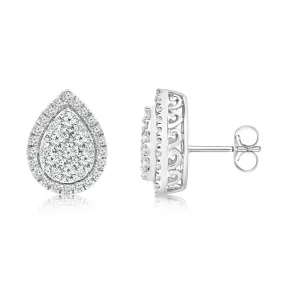 0.95 Carat Diamond Pear Shape Stud Earring