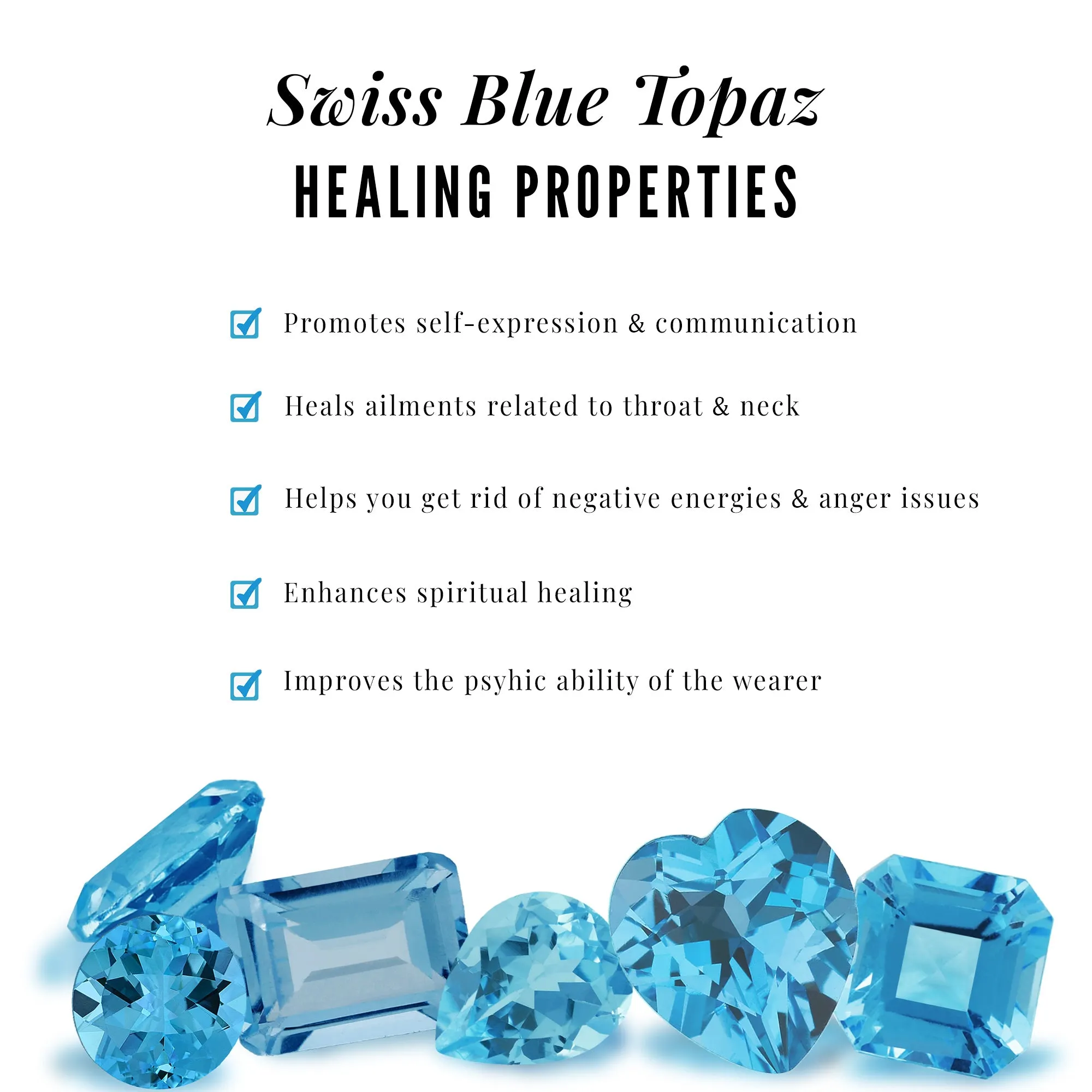 1 CT Solitaire Swiss Blue Topaz Solitaire and Diamond Engagement Ring