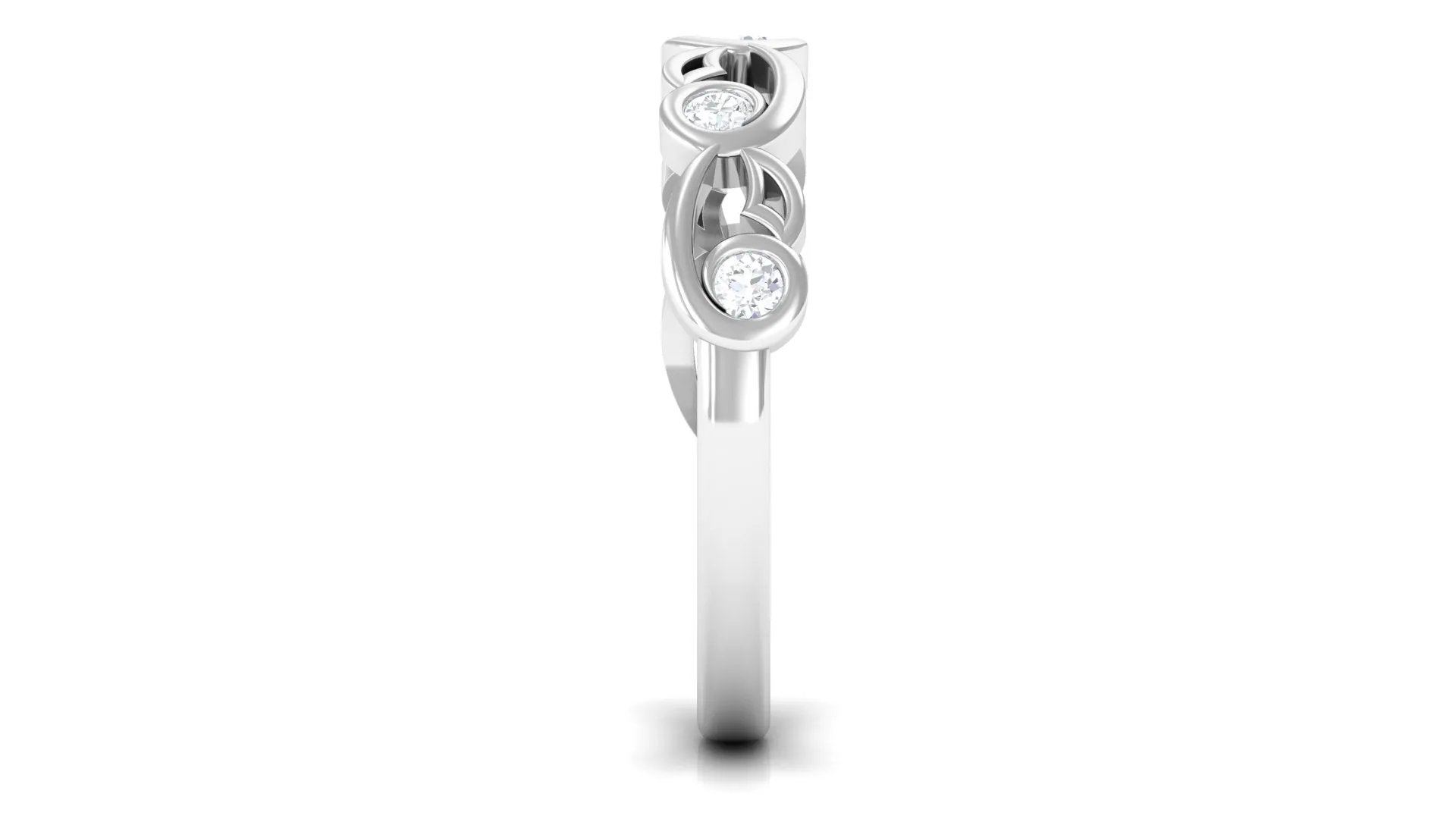 1/4 CT Bezel Set Round Diamond Designer Band Ring