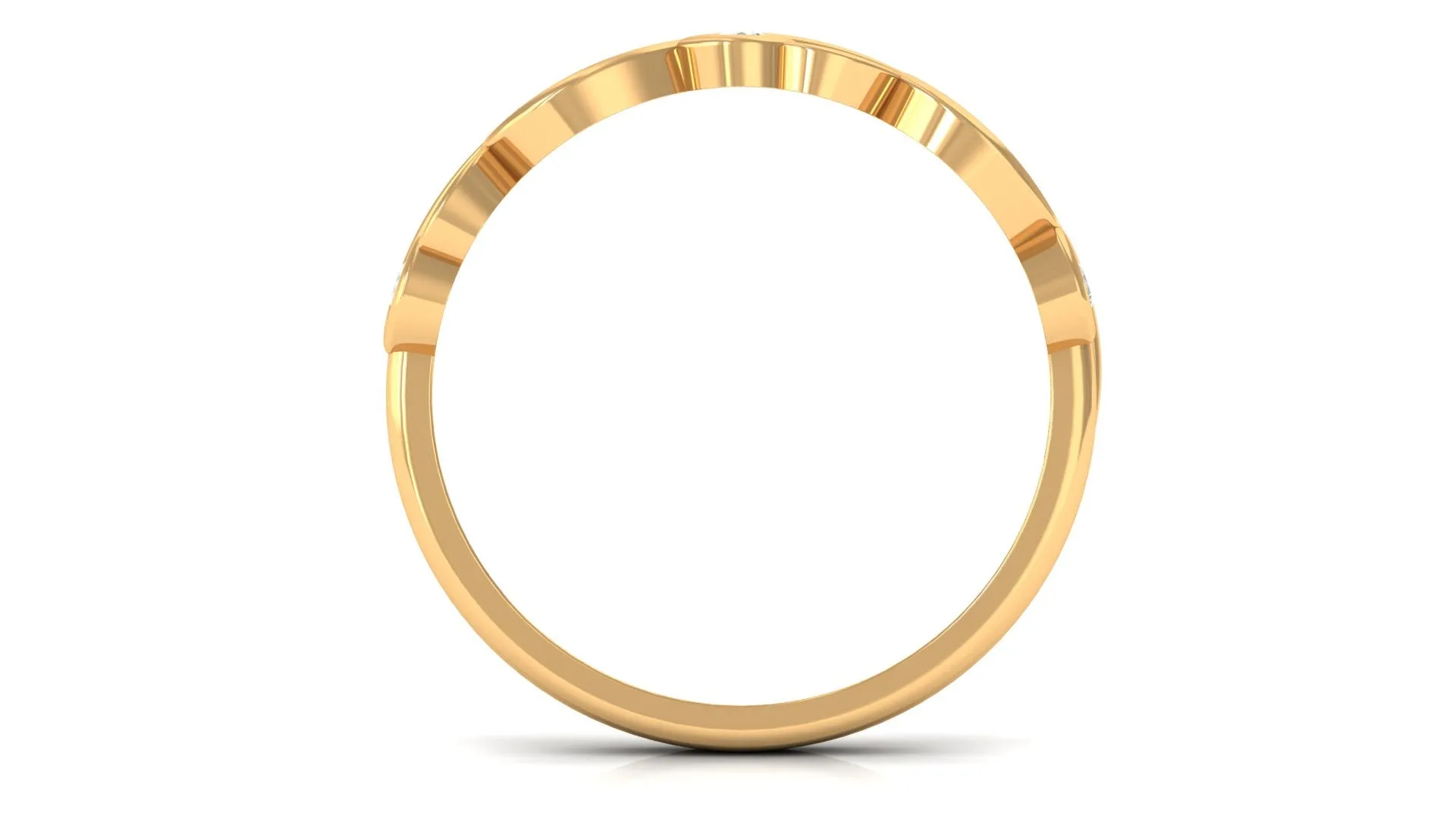 1/4 CT Bezel Set Round Diamond Designer Band Ring