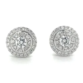 14ct White Gold 0.76ct Laboratory Grown Diamond Cluster Earrings