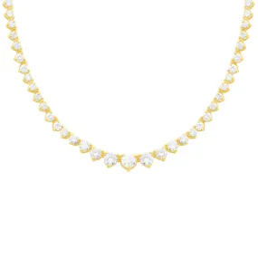 14K GOLD 6.76 CT DIAMOND GRADUATED TENNIS NECKLACE