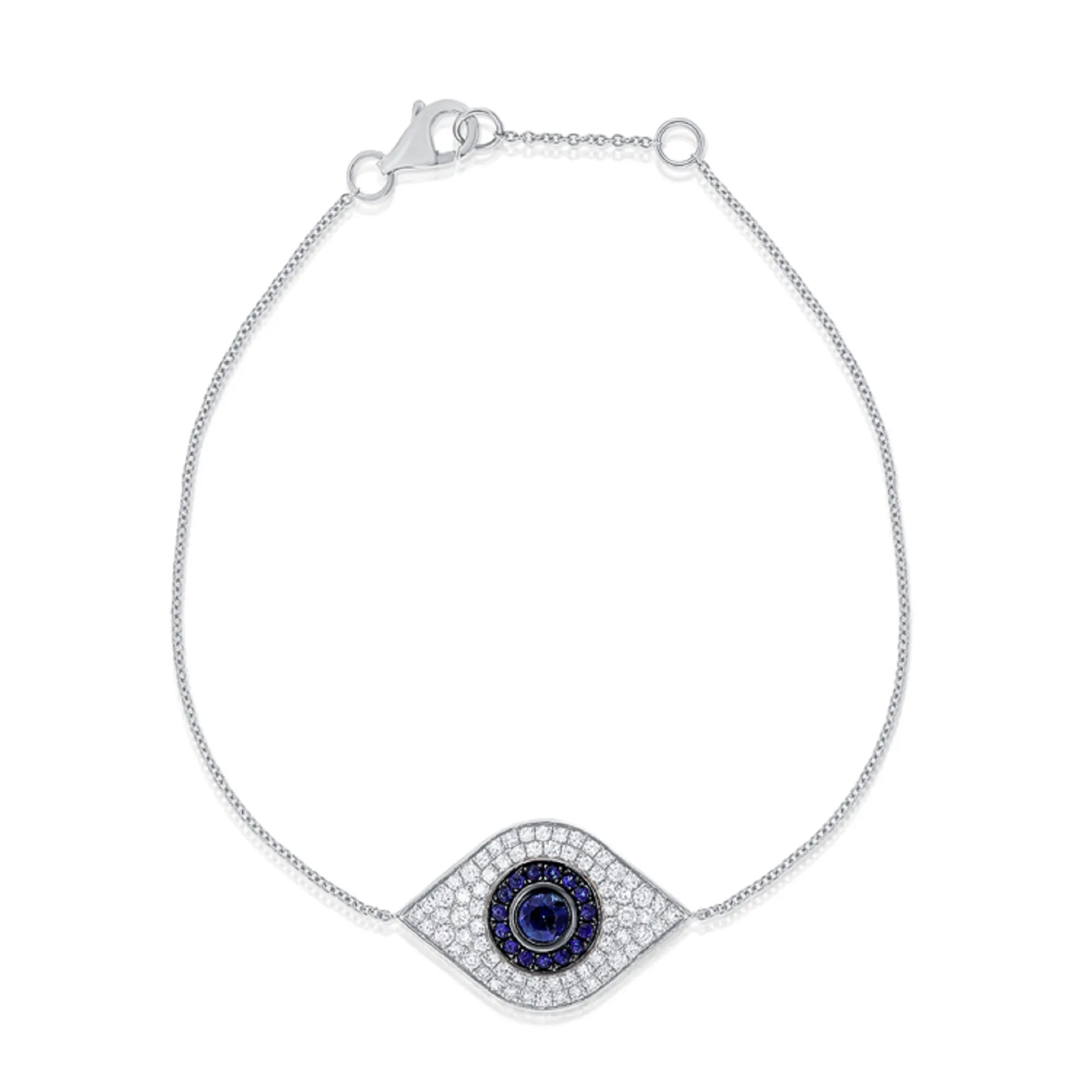 14k Gold & Diamond Evil Eye Bracelet - 0.47ct