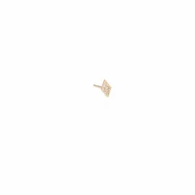 14K GOLD SINGLE ITTY BITTY PAVE DIAMOND SHAPE STUD