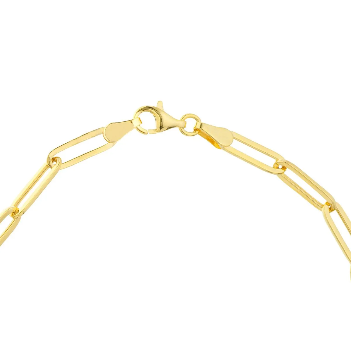 14K Yellow Gold 4.00mm Forzentina Oval ID Bracelet with Pear Shape Lock Bracelet