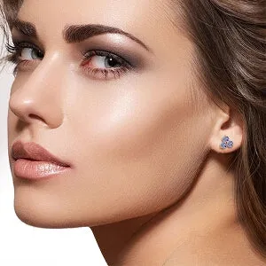 1.5 Carat 14K Solid Rose Gold Joelle Tanzanite Stud Earrings