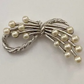 1960s Trifari Faux Pearl Brooch