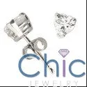 2 Ct Heart Shape Cubic Zirconia CZ Earrings