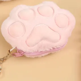 2 In 1 Keychain & Pouch Paw Plush