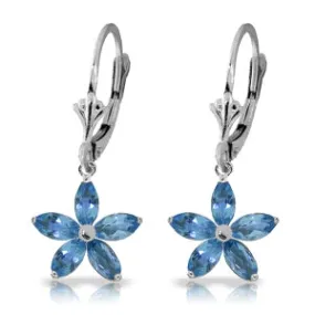 2.8 Carat 14K Solid White Gold Exotica Blue Topaz Earrings