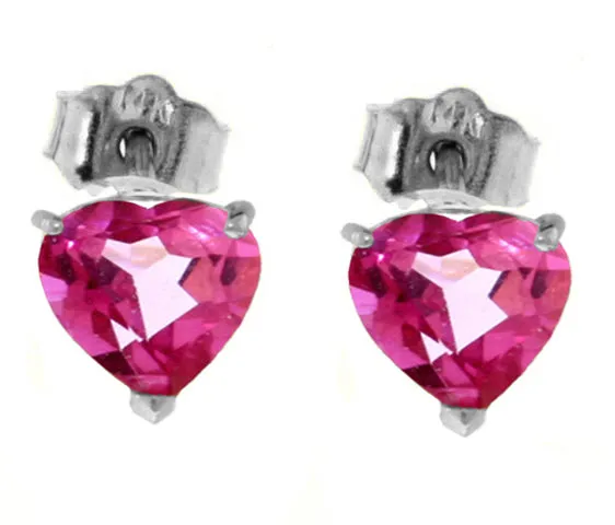 3.25 Carat 14K Solid Yellow Gold Stud Earrings Natural Pink Topaz