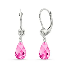 4.53 Carat 14K Solid White Gold I Amethyst Sure Pink Topaz Diamond Earrings
