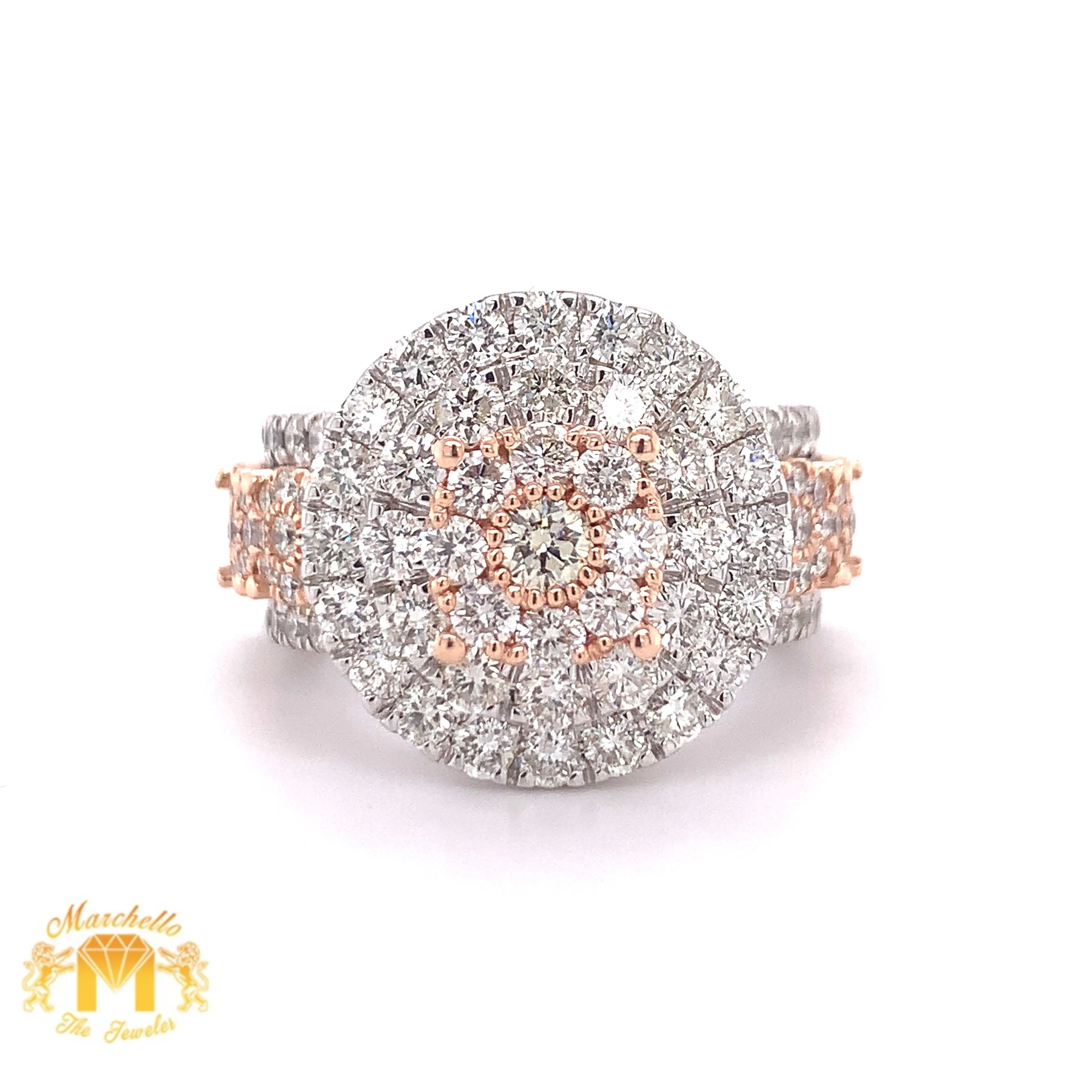 4.5ct Round Diamond and 14k Gold Monster #15 Ring