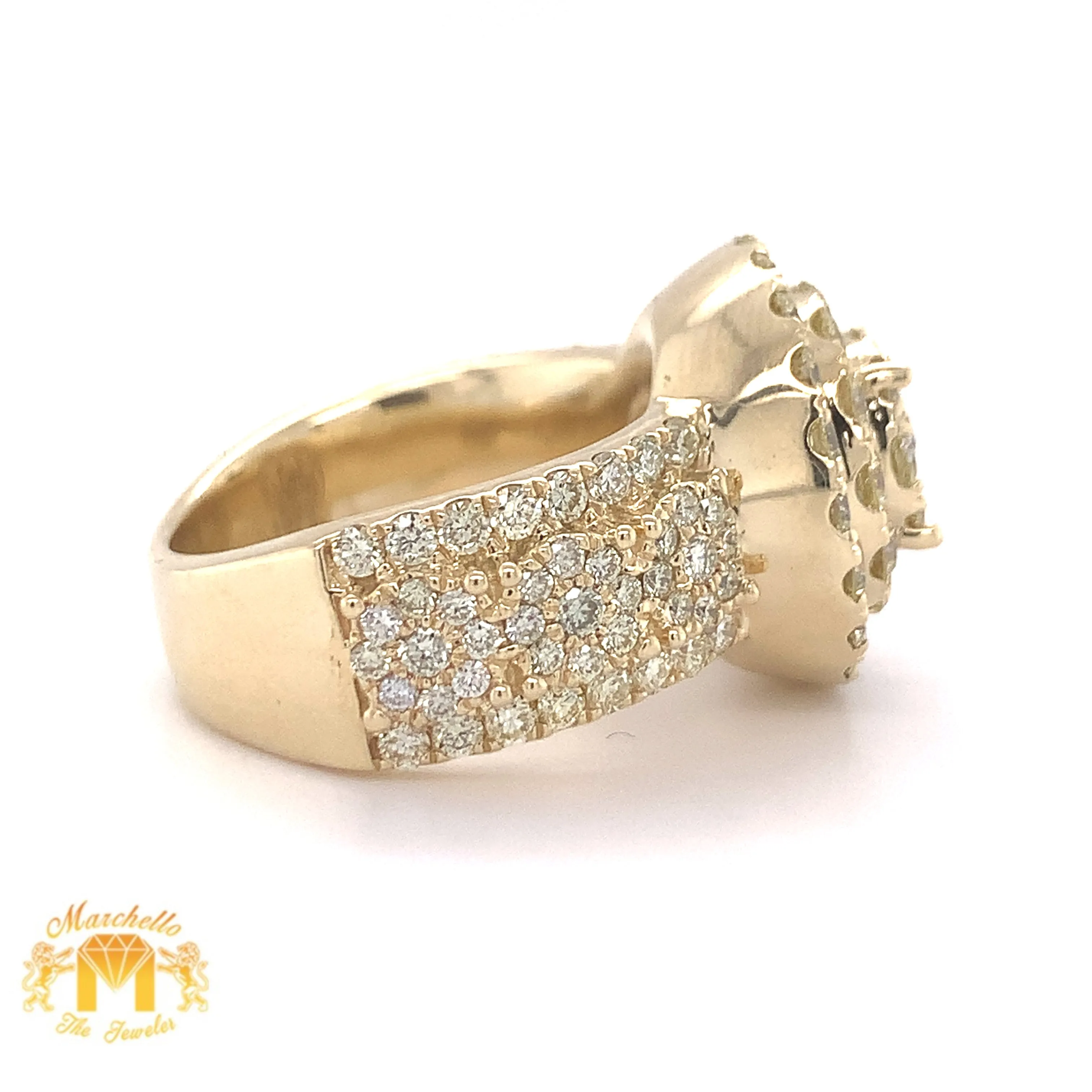 4.5ct Round Diamond and 14k Gold Monster #15 Ring