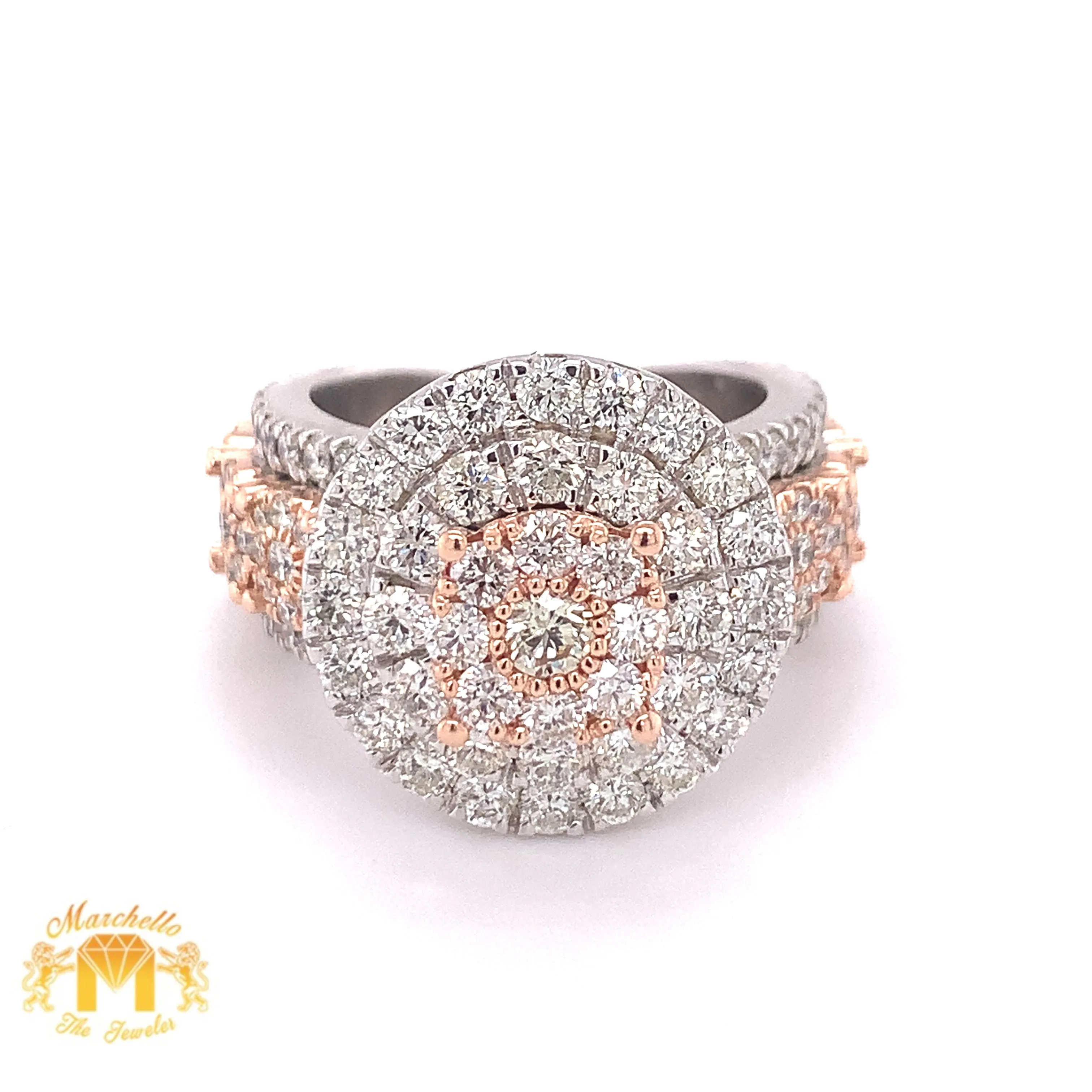 4.5ct Round Diamond and 14k Gold Monster #15 Ring
