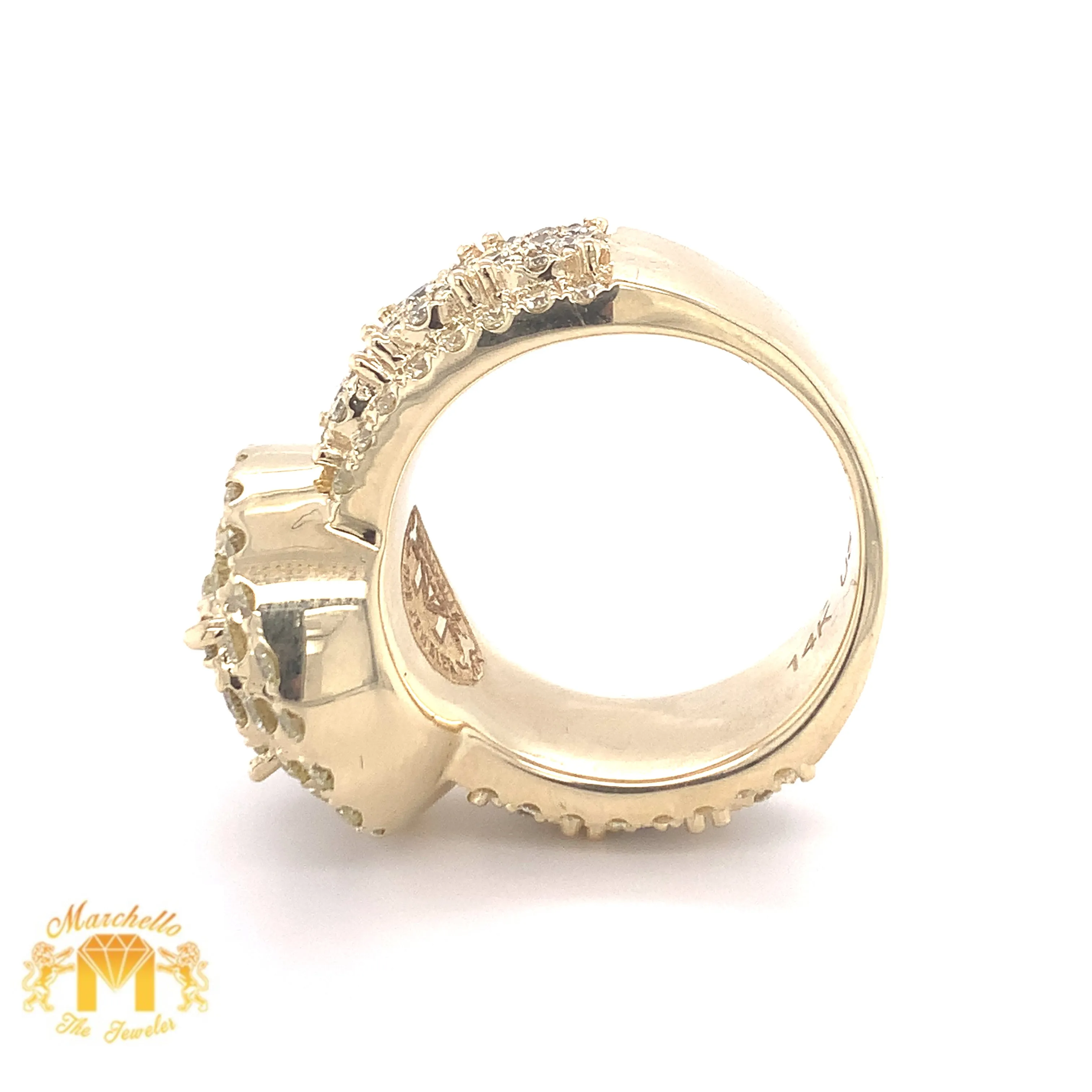4.5ct Round Diamond and 14k Gold Monster #15 Ring