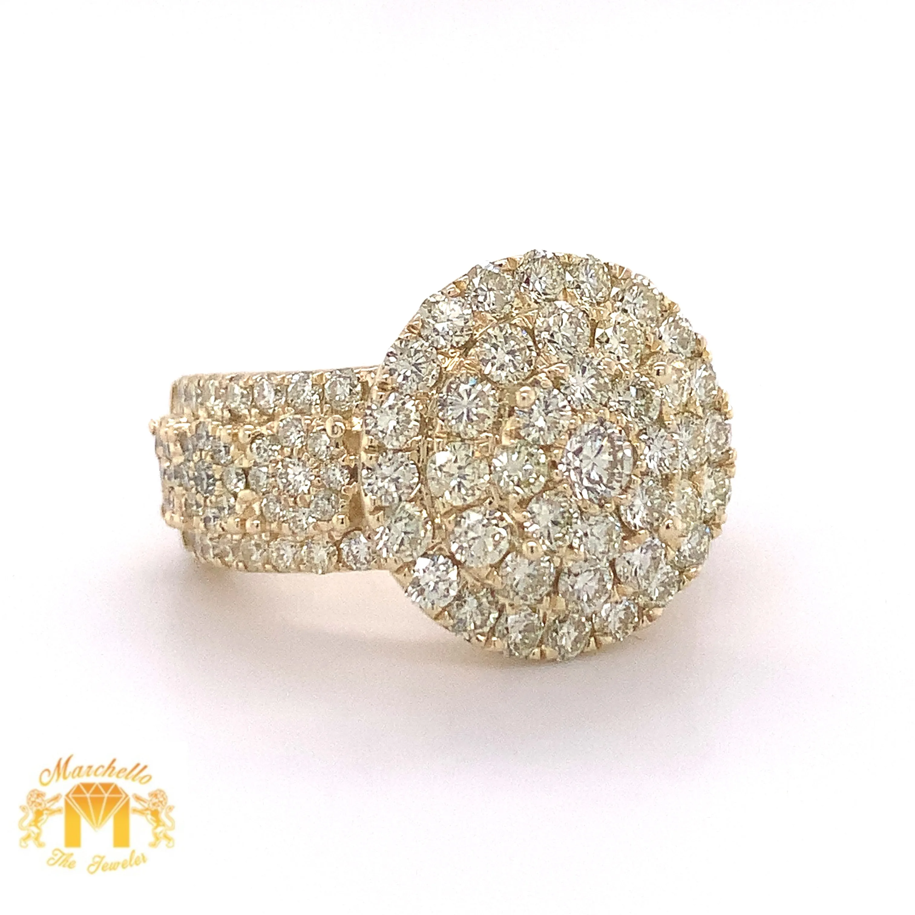 4.5ct Round Diamond and 14k Gold Monster #15 Ring