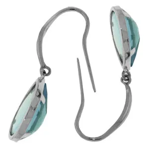 5 Carat 14K Solid White Gold Mountains Of Joy Blue Topaz Earrings