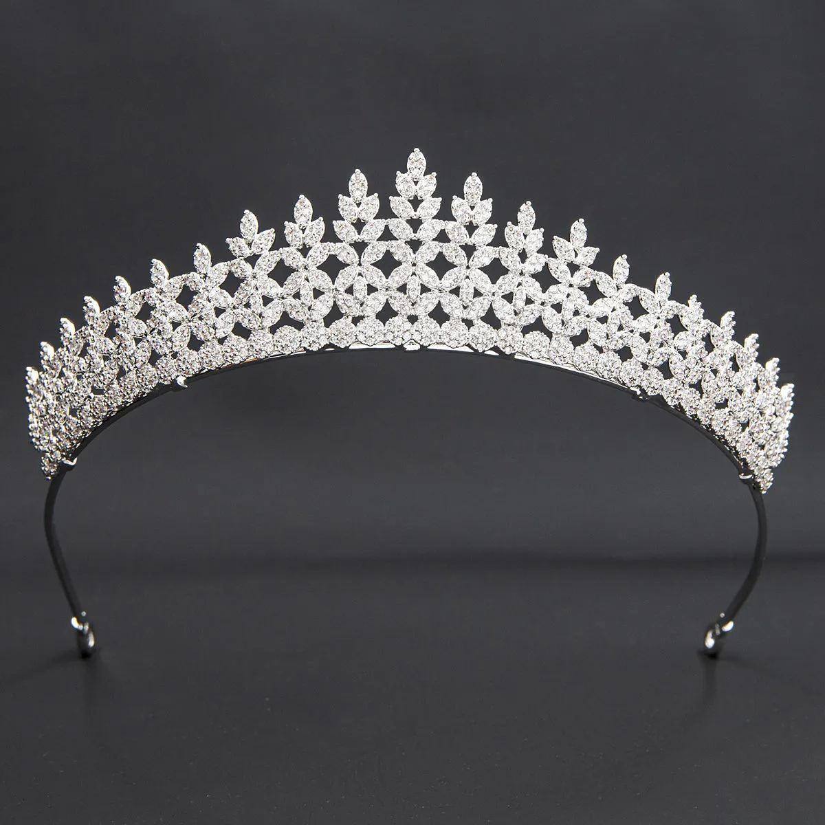 5A Level Cubic Zirconia Wedding Bridal Big Tiara Diadem CH10353