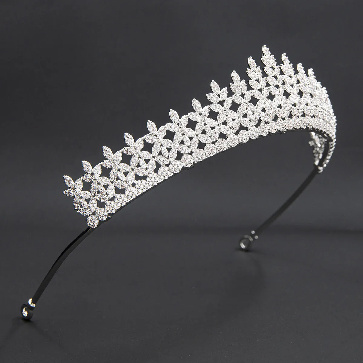 5A Level Cubic Zirconia Wedding Bridal Big Tiara Diadem CH10353