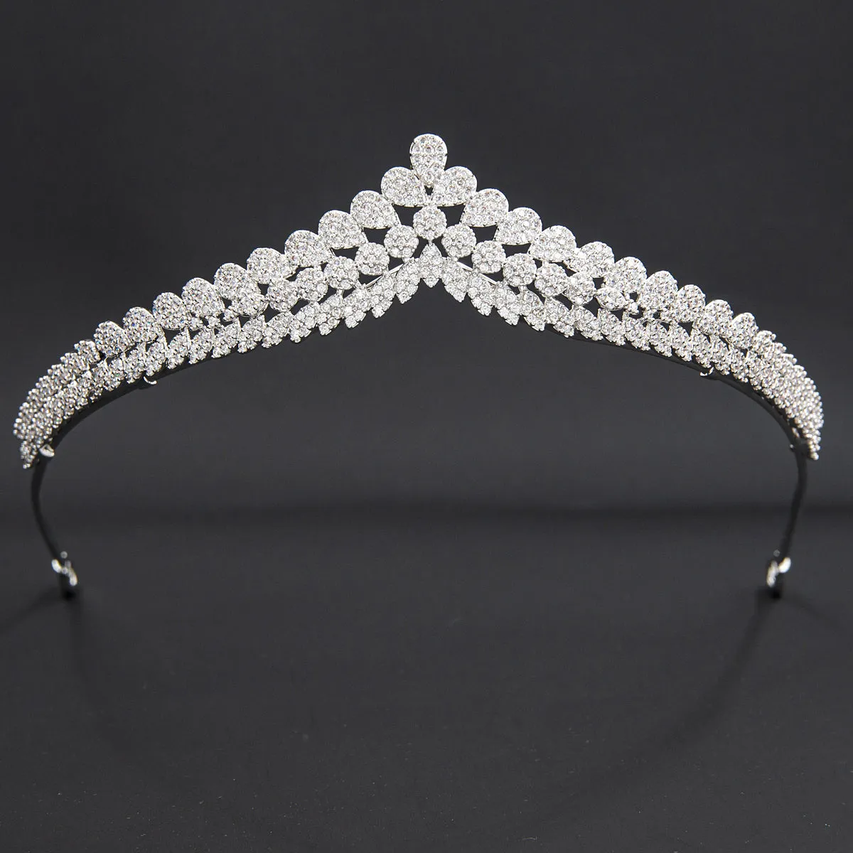 5A Level Cubic Zirconia Wedding Bridal Big Tiara Diadem CH10354