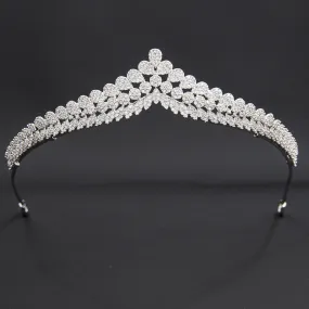 5A Level Cubic Zirconia Wedding Bridal Big Tiara Diadem CH10354