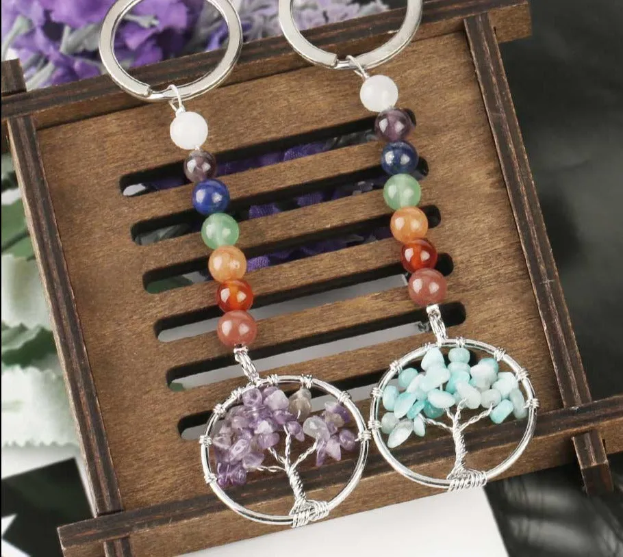 7 Chakra Reiki Tree of Life Keychain