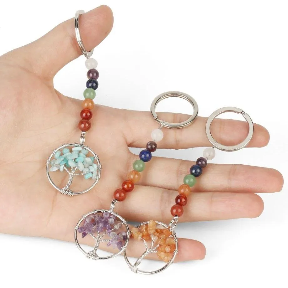 7 Chakra Reiki Tree of Life Keychain