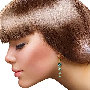 7.8 Carat 14K Solid Yellow Gold Drizzle Blue Topaz Earrings