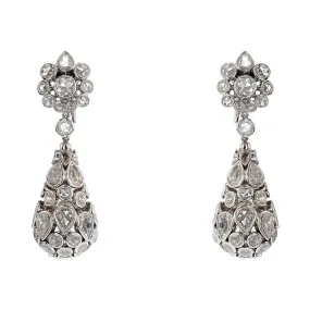 9.18Ct Diamond Drop Earrings in 18k White Gold