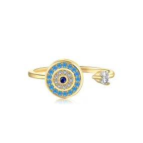 925 Silver Blue Devil’s Eye CZ Diamond Toi et Moi Ring