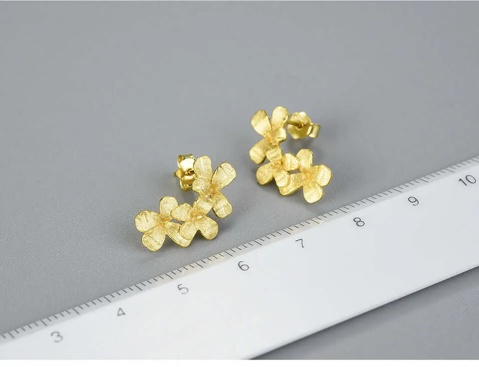 925 Silver Daisy Vintage Stud Earrings