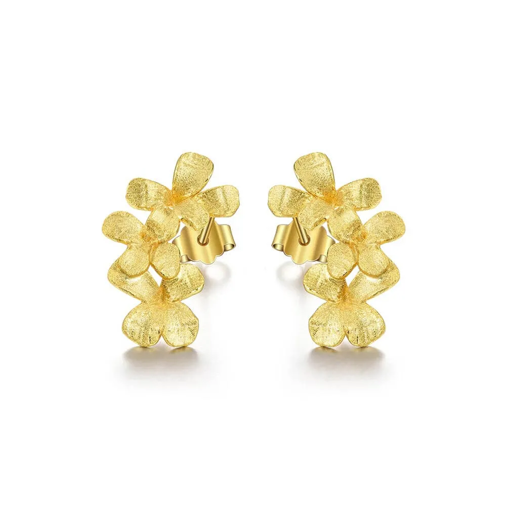 925 Silver Daisy Vintage Stud Earrings
