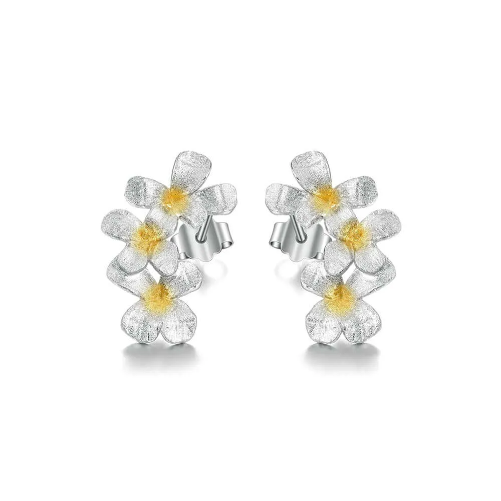 925 Silver Daisy Vintage Stud Earrings