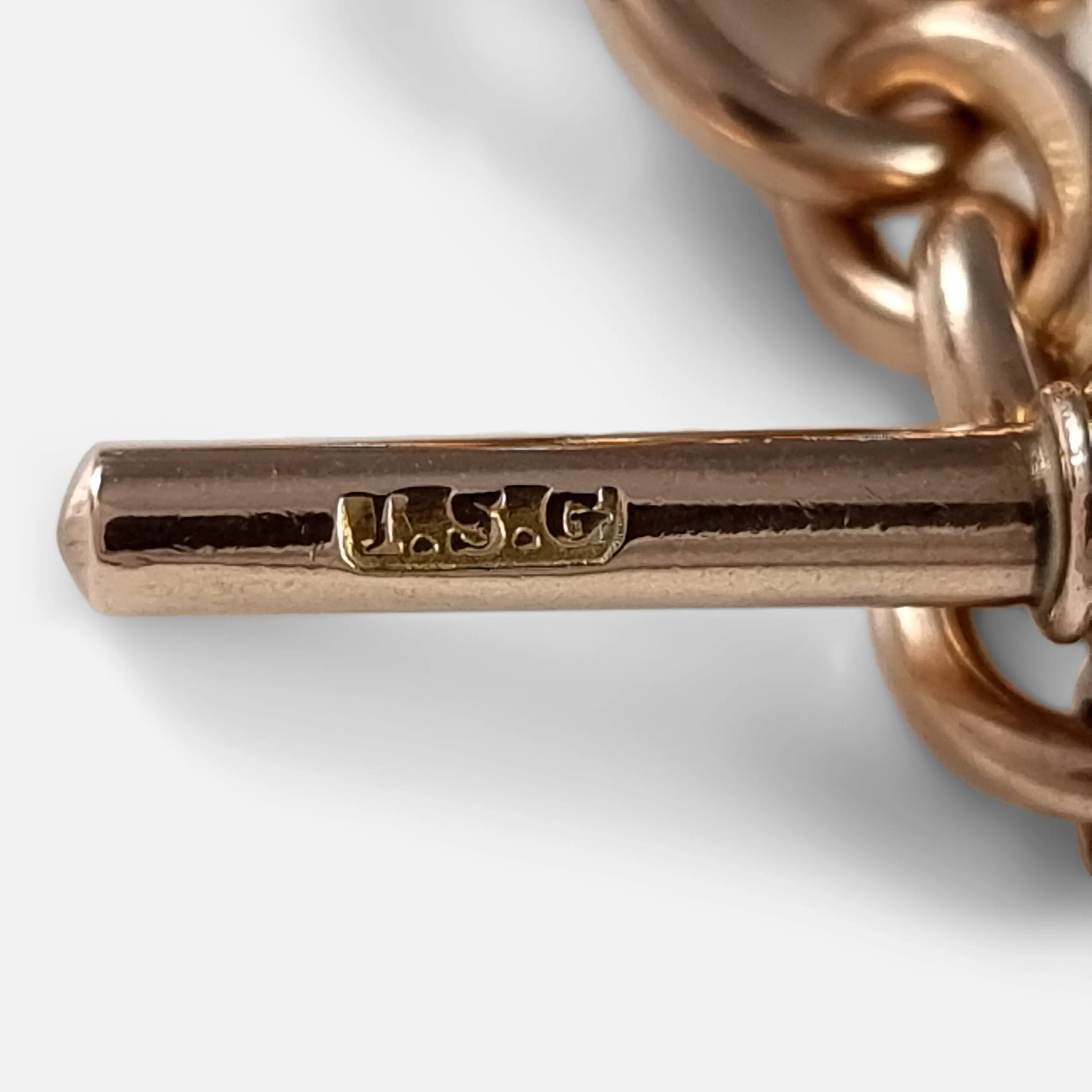 9ct Gold Trombone Link Double Albert Watch Chain, & 1887 Sovereign