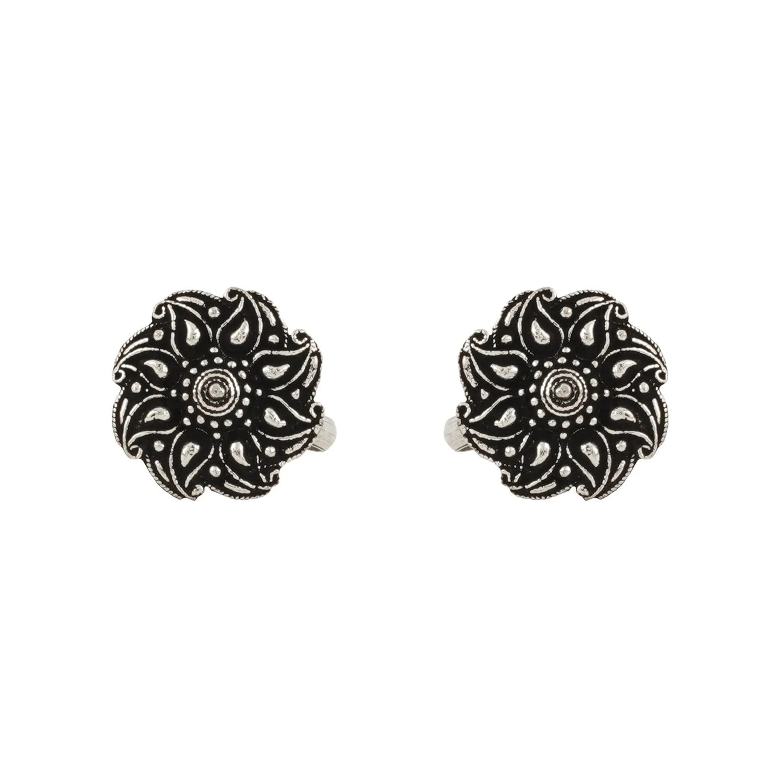 Aalai Silver Oxidised Toe Ring