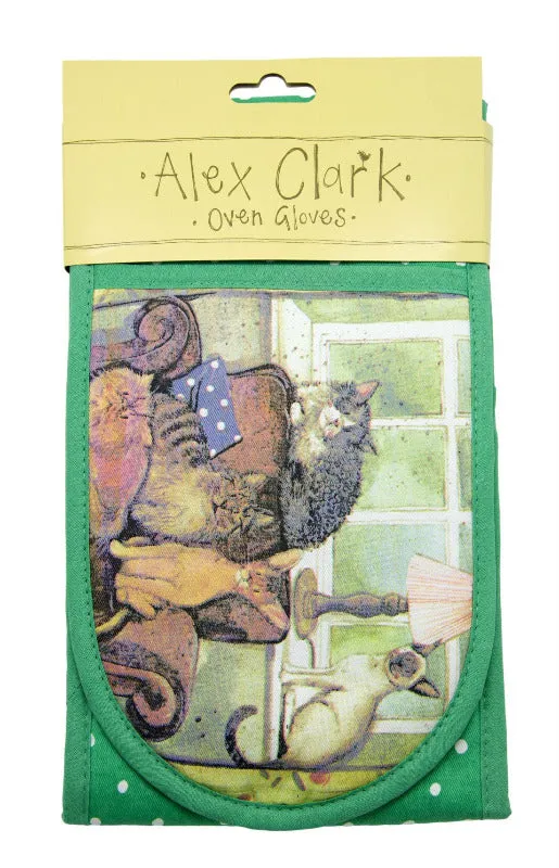 Alex Clark Cat House Double Oven Gloves