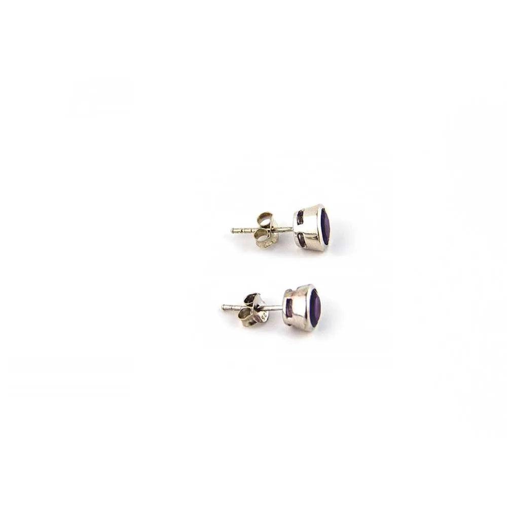 Amethyst Sterling Silver Stud Earrings