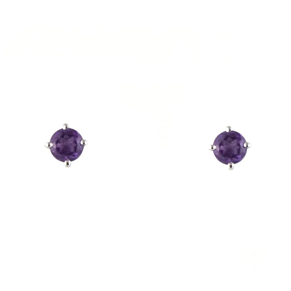 Amethyst Sterling Silver Stud Earrings