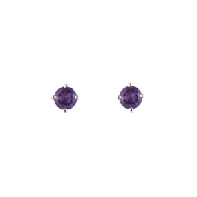 Amethyst Sterling Silver Stud Earrings
