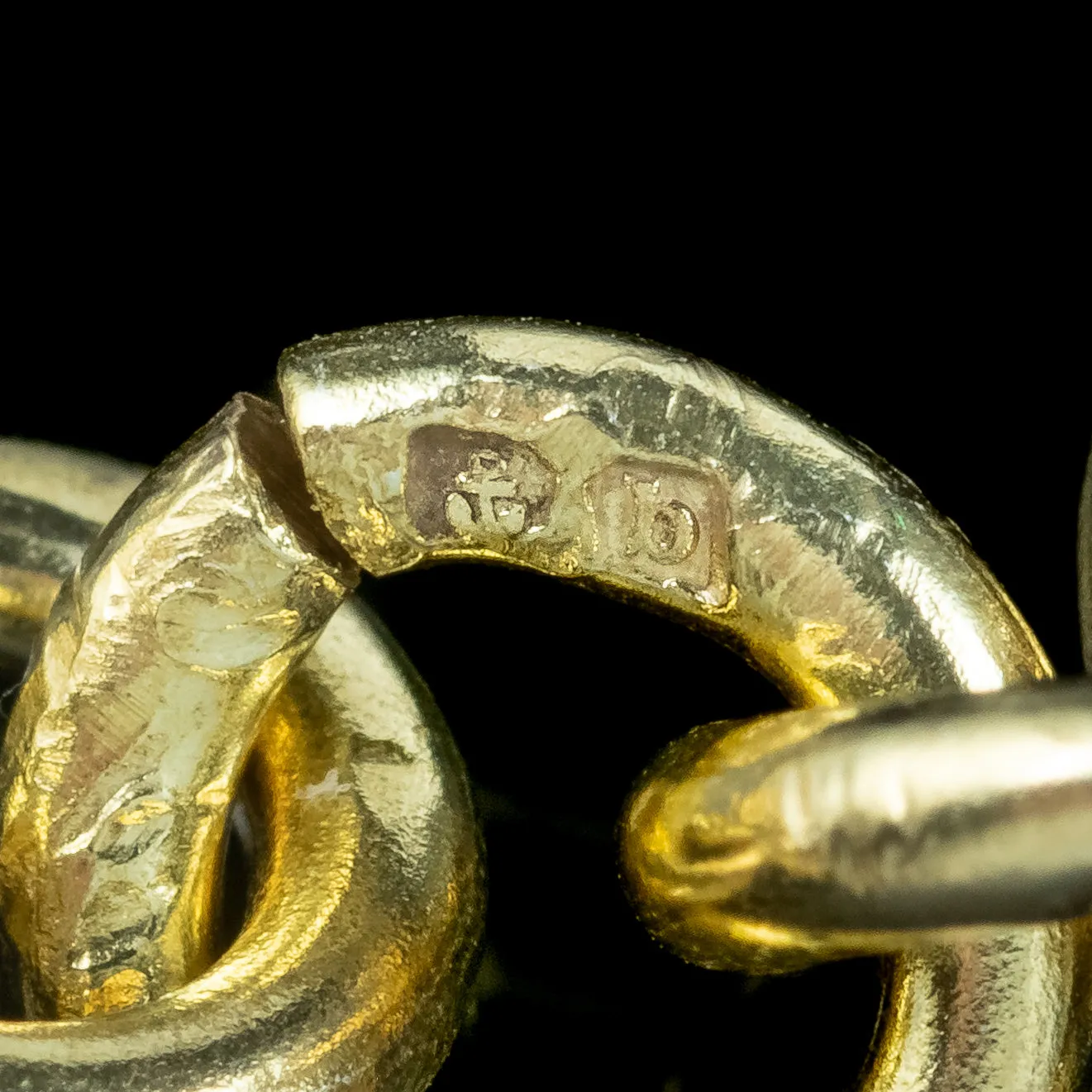 Antique Edwardian Albert Chain Silver 18ct Gold Gilt Dated 1901