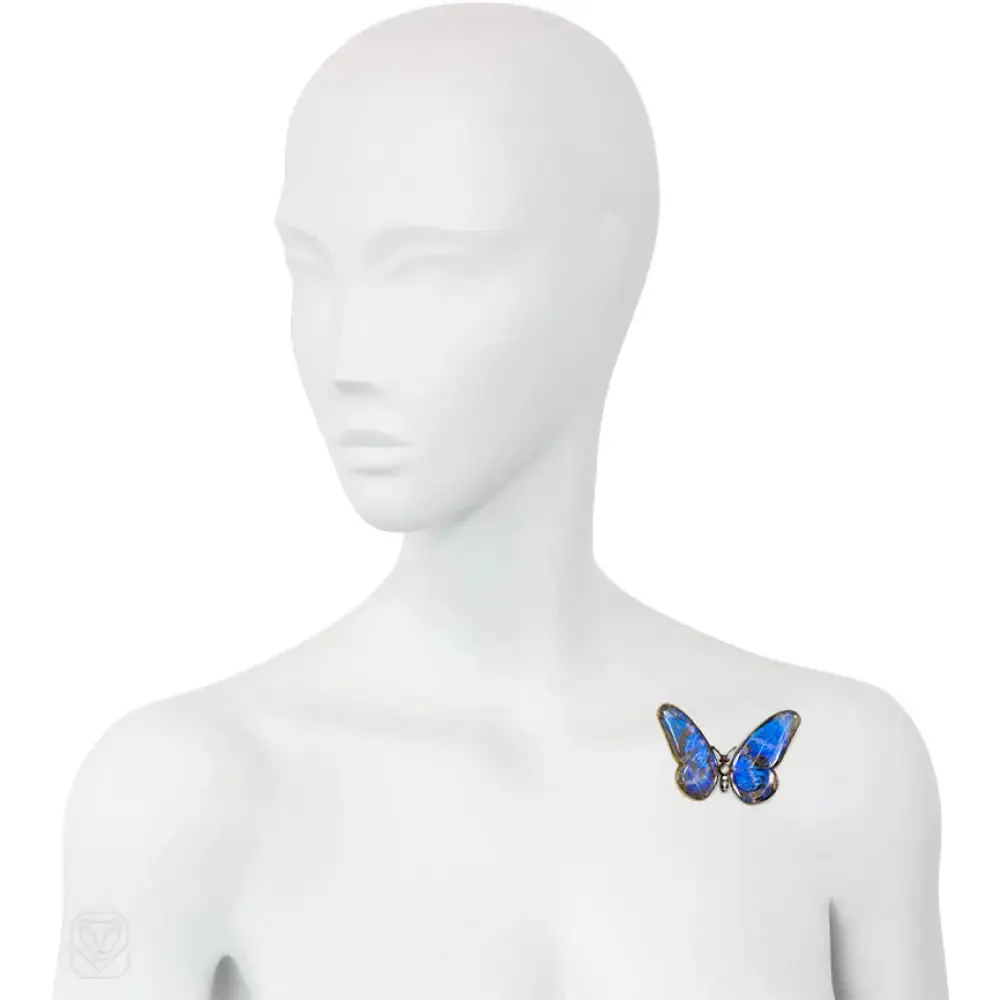 Antique gold and gemset butterfly brooch, Mappin & Webb, London