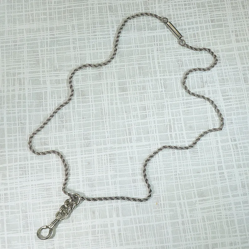 Antique Silver Rope Chain with Niello Hook by Ancient Influences