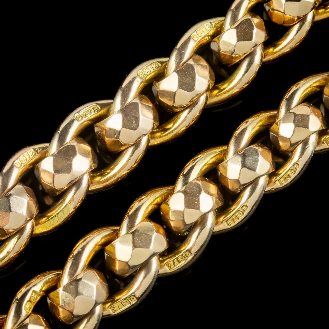 Antique Victorian 9ct Gold Rollerball Albert Chain