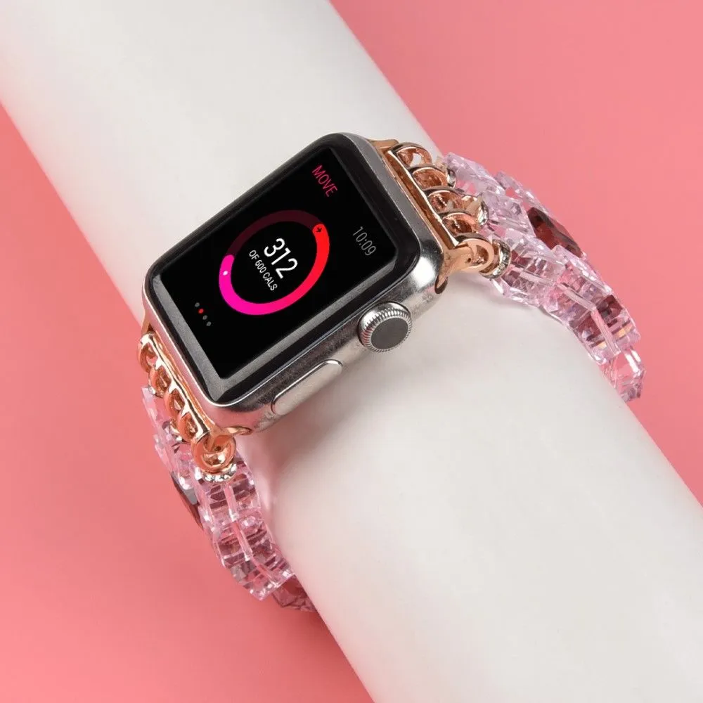 Apple Watch (45mm) faux fashion crystal block watch strap - Pink