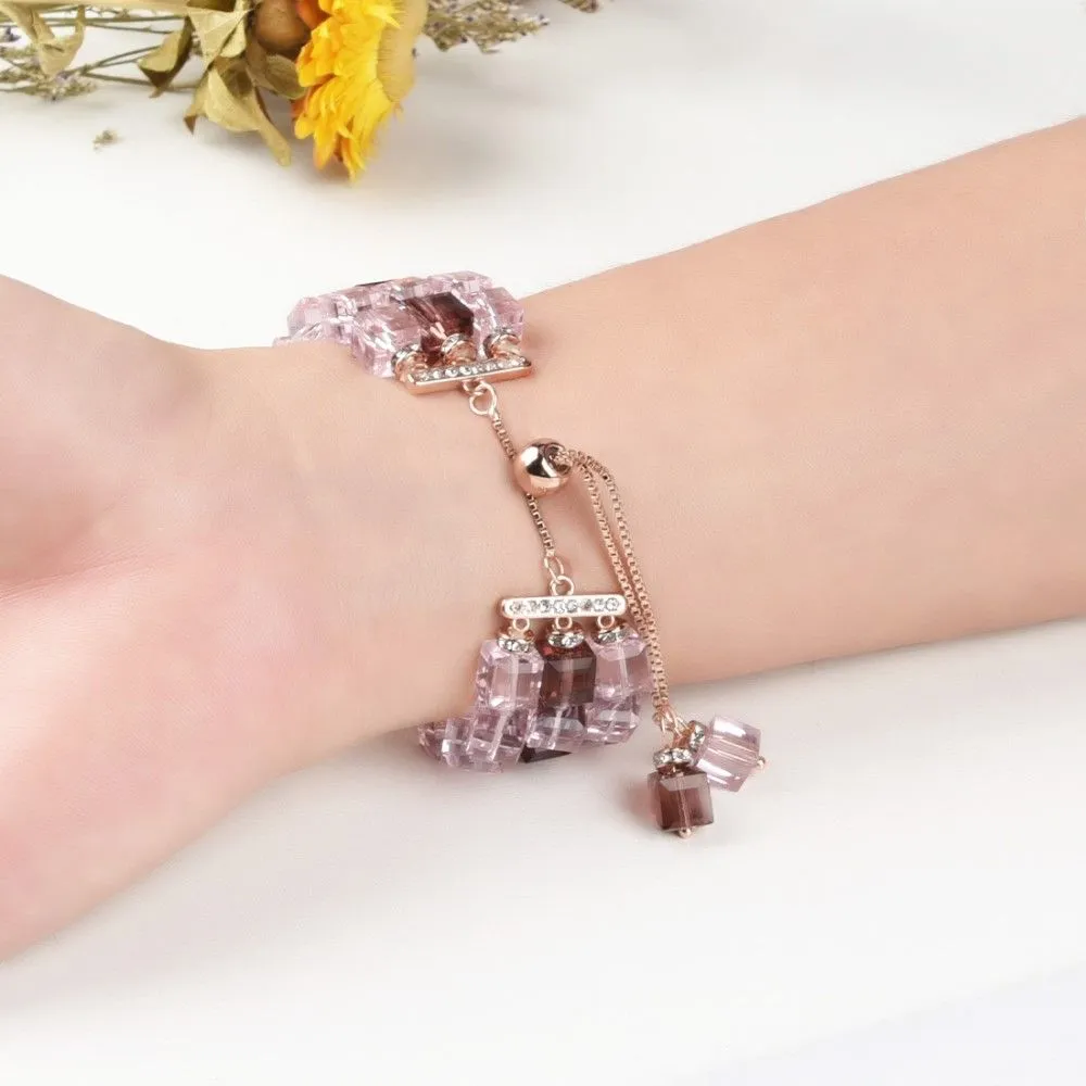 Apple Watch (45mm) faux fashion crystal block watch strap - Pink