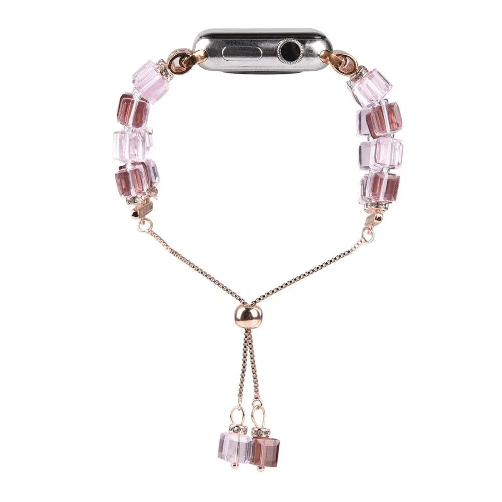 Apple Watch (45mm) faux fashion crystal block watch strap - Pink