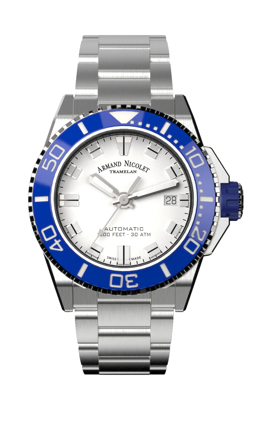 Armand Nicolet Men's Watch JS9 Date 41mm Silver A481AGU-AG-MA2481AA