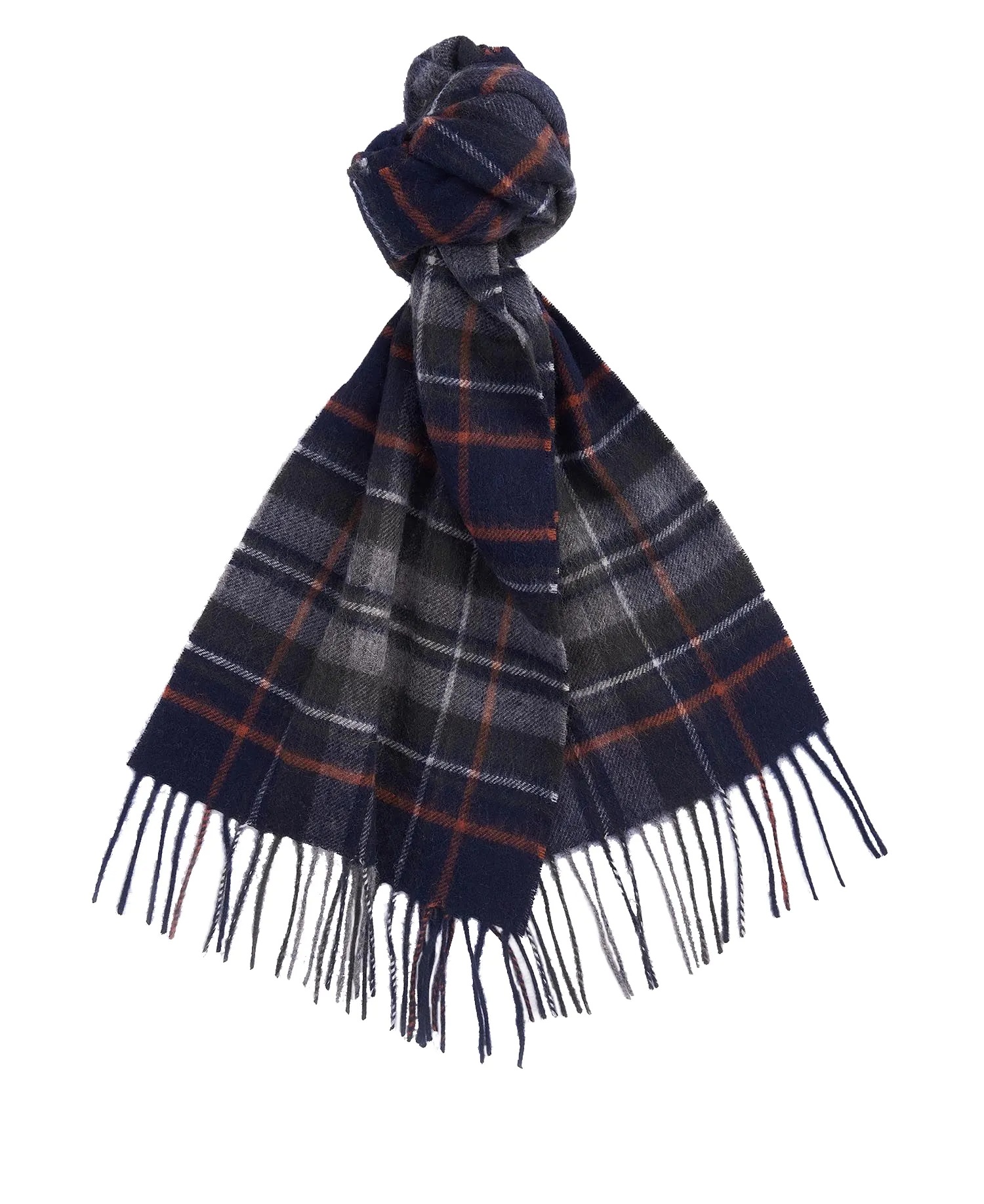 Barbour Unisex New Check Scarf Navy/dark Ginger | Buy Barbour Unisex New Check Scarf Navy/dark Ginger here | Outnorth