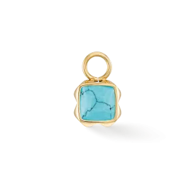 Birthstone December Charm Turquoise Gold